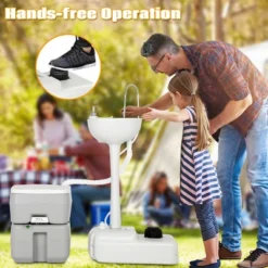Costway Outdoor Wash Sink And Potable Toilet Set 4.5 Gallon Sink & 5.3 Gallon Toilet -OUTSUNNY Shop GUEST 7f3ea7b3 5e06 4fb5 9731 de6c31c96495