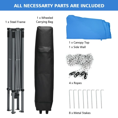 Tangkula 10x10 Ft Pop Up Canopy Tent One Person Set-up Instant Shelter With Central Lock W/ Roll-up Side Wall 5 Tangkula 10x10 Ft Pop Up Canopy Tent One Person Set-up Instant Shelter With Central Lock W/ Roll-up Side Wall - Image 3