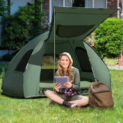 Tangkula 1-Person Folding Camping Tent Cot Portable Pop-Up Tent W/Sleeping Bag & Air Mattress For Outdoor -OUTSUNNY Shop GUEST 843d9fa5 e007 4d10 a9b3 5dc68bcf4563