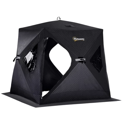 Outsunny 2 Person Insulated Ice Fishing Shelter Pop-Up Portable Ice Fishing Tent With Carry Bag And Anchors For -22℉ 5 Outsunny 2 Person Insulated Ice Fishing Shelter Pop-Up Portable Ice Fishing Tent With Carry Bag And Anchors For -22℉ - Image 3