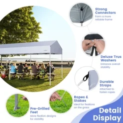 Costway 10x20ft Pop-Up Canopy Party Tent Sidewalls Portable Garage Car Shelter Wheeled 13 Costway 10x20ft Pop-Up Canopy Party Tent Sidewalls Portable Garage Car Shelter Wheeled -OUTSUNNY Shop GUEST 8729078a 359f 407c a2ba c648bae7c72c