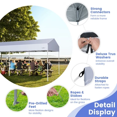 Costway 10x20ft Pop-Up Canopy Party Tent Sidewalls Portable Garage Car Shelter Wheeled 5 Costway 10x20ft Pop-Up Canopy Party Tent Sidewalls Portable Garage Car Shelter Wheeled - Image 3