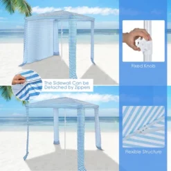 Costway 6.6' X 6.6' Foldable Beach Cabana Easy-Setup Beach Canopy W/ Carry Bag NavyBlue -OUTSUNNY Shop GUEST 879bcfb0 b236 4c5a 89f8 c45640ddb948