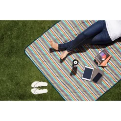 Picnic Time Vista Outdoor Picnic Blanket - Aqua -OUTSUNNY Shop GUEST 88e48675 97aa 412d a721 02a5f0be6138