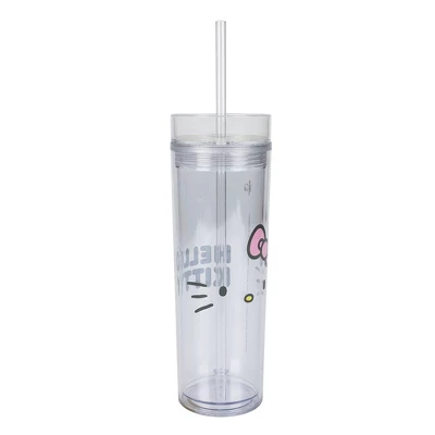 SANRIO Hello Kitty 16 Oz Slim Acrylic Travel Cup With Straw 4 SANRIO Hello Kitty 16 Oz Slim Acrylic Travel Cup With Straw - Image 2