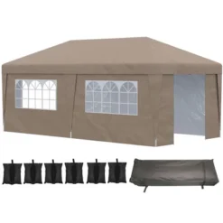 Outsunny 19' X 10' Large Party Tent, Height Adjustable Pop Up Canopy With Weight Bags And Wheeled Carry Bag -OUTSUNNY Shop GUEST 89b022ba a9d3 4f63 ab1d 1d0ed882cab0