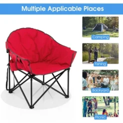 2 PCS Oversized Folding Padded Camping Moon Saucer Chair Bag Outdoor Fishing RedNavy BrownGrey -OUTSUNNY Shop GUEST 8a0bf60a b943 499b 8cbf d3906a25c00c