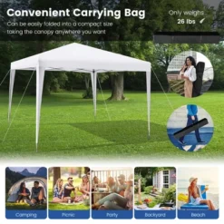 Costway Patio 10x10ft Outdoor Instant Pop-up Canopy Folding Sun Shelter Carry Bag Navy/Grey/White -OUTSUNNY Shop GUEST 8c14ee0e e06e 4dcd b2d7 e942817e4546