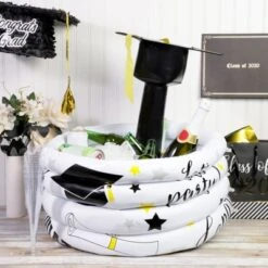 Blue Panda Inflatable Ice Salad Serving Bar & Buffet Cooler, Class Of 2022 Graduation Party Supplies Decorations, White, 25 In