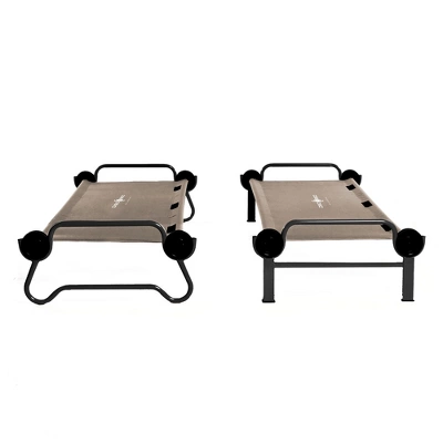 Disc-O-Bed Large Camo-O-Bunk 2 Person Bench Bunked Double Bunk Bed Cots With 2 Side Organizers And 2 Storage Carry Bags For Outdoor Camping Trips, Tan 4 Disc-O-Bed Large Camo-O-Bunk 2 Person Bench Bunked Double Bunk Bed Cots With 2 Side Organizers And 2 Storage Carry Bags For Outdoor Camping Trips, Tan - Image 2