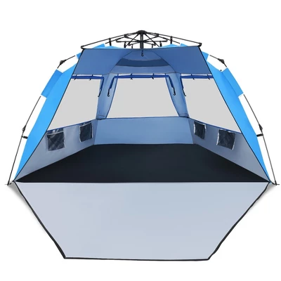 Costway 3-4 Person Easy Pop Up Beach Tent UPF 50Plus Portable Sun Shelter Orange/Blue 12 Costway 3-4 Person Easy Pop Up Beach Tent UPF 50Plus Portable Sun Shelter Orange/Blue - Image 10