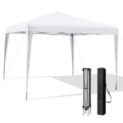 Costway Patio 10x10ft Outdoor Instant Pop-up Canopy Folding Sun Shelter Carry Bag Navy/Grey/White -OUTSUNNY Shop GUEST 8d8cbba6 1b33 4f4a b6b1 222e220bb947
