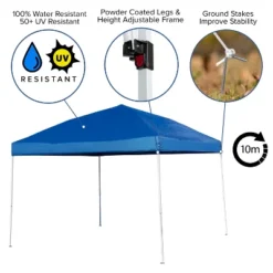 Emma And Oliver 8'x8' Weather Resistant, UV Coated Pop Up Canopy Tent With Reinforced Corners, Height Adjustable Frame And Carry Bag -OUTSUNNY Shop GUEST 8da0308f a9ee 401d a3b4 f883ab16525b