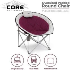 Core Equipment Oversized Padded Round Saucer Moon Outdoor Camping Folding Chair With Headrest, Wine 9 Core Equipment Oversized Padded Round Saucer Moon Outdoor Camping Folding Chair With Headrest, Wine -OUTSUNNY Shop GUEST 8f194842 353b 4469 b97f d9964da1288a