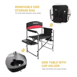 KingCamp Padded Outdoor Director Chair With Side Table, Integrated Cupholder, And Pockets For Camping, Sporting Events, Or Picnics, Black/Red (2 Pack) -OUTSUNNY Shop GUEST 91a0494c 5d2b 45e8 8616 a4338f74a89d