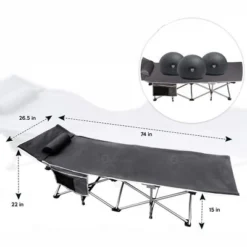 Zone Tech Folding Outdoor Travel Cot - Lightweight Portable Heavy Duty Adult And Kids With Large Pocket -OUTSUNNY Shop GUEST 9258eeae 7061 4eb0 ba5d b46446469740