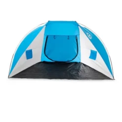 Tahoe Gear Cruz Bay Summer Sun Shelter And Beach Shade Tent Canopy, Blue & White