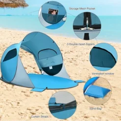 Costway Pop Up Beach Tent Anti-UV UPF 50 Plus Portable Sun Shelter For 3-4 Person -OUTSUNNY Shop GUEST 93b49283 ea92 48e7 8dac d6a6a034bf3a