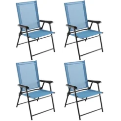 Tangkula Set Of 4 Patio Folding Chairs Outdoor Portable Pack Lawn Chairs W/ Armrests -OUTSUNNY Shop GUEST 93c8ce68 65db 4dd1 b2c4 fe01fa0ed08a