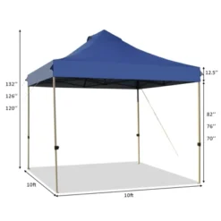Tangkula 10' X 10' Pop Up Canopy Tent Easy Set-up Outdoor Tent Commercial Instant Shelter W/ 3 Adjustable Heights Blue/Grey/White -OUTSUNNY Shop GUEST 94d77a3f a2e2 4c19 8f43 1da23c60daa8