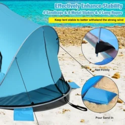 Costway Pop Up Beach Tent Anti-UV UPF 50 Plus Portable Sun Shelter For 3-4 Person -OUTSUNNY Shop GUEST 9560141f e878 4af2 81ee 49844f426235
