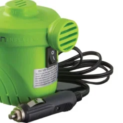 O'Brien 12 Volt Electric Inflator And Deflator Pump With 3 Adjustable Nozzles And 6 Foot Cord, For Pool Floats, Snow Tubes, And Other Inflatables
