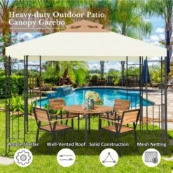 Tangkula 2-Tiers 10'x10'Outdoor Canopy Gazebo Art Steel Frame Party Patio Large Canopy Gazebo W/Netting -OUTSUNNY Shop GUEST 985d2ab1 476e 4f22 86a7 6e0124850cc0