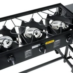 Barton 87,000 BTU 3-Burner Outdoor Propane Grill Camp Stove Side Table W/ Wheel (4) Hook Utensil Holder, Black -OUTSUNNY Shop GUEST 989fa534 5f5f 4252 aba8 ab5f7404a676