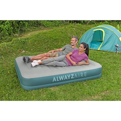 Bestway AlwayzAire 14" Inflatable Air Mattress 2 Person Queen-Sized Indoor Bed With Rechargeable USB Electric Built-In Pump, Gray 4 Bestway AlwayzAire 14" Inflatable Air Mattress 2 Person Queen-Sized Indoor Bed With Rechargeable USB Electric Built-In Pump, Gray - Image 2