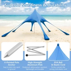 Costway 20 X 20 FT Beach Sunshade Canopy UPF50+ With Carry Bag & 8 Sandbags & Shovel -OUTSUNNY Shop GUEST 9b4f5115 2937 41c9 85da a7c53d5fc2e9