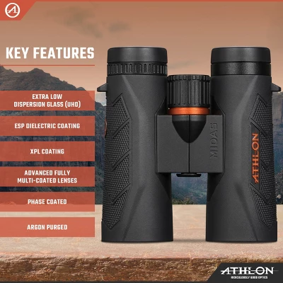 Athlon Optics Midas G2 UHD Binoculars With Eye Relief For Adults And Kids, High-Powered Binoculars For Hunting, Birdwatching, And More 4 Athlon Optics Midas G2 UHD Binoculars With Eye Relief For Adults And Kids, High-Powered Binoculars For Hunting, Birdwatching, And More - Image 2