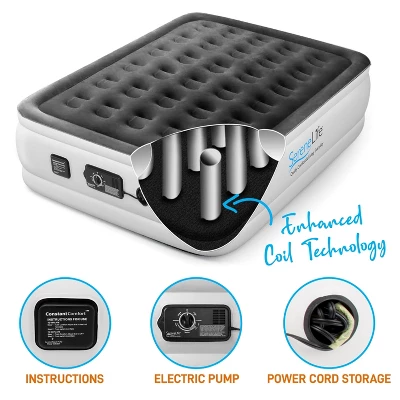 SereneLife Full Size Inflatable Premium Airbed Flocked PVC Mattress For Travel And Camping With Internal AC Pump, Storage Bag, And 2 Repair Patches 6 SereneLife Full Size Inflatable Premium Airbed Flocked PVC Mattress For Travel And Camping With Internal AC Pump, Storage Bag, And 2 Repair Patches - Image 4