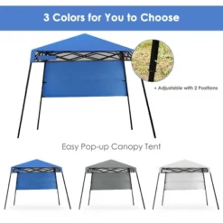 Tangkula 7x7 FT Pop-up Canopy Portable Outdoor Offset Tent W/Carry Bag Blue/White/Grey -OUTSUNNY Shop GUEST 9ced1111 88ca 4930 bbd9 40f1aa50eff9