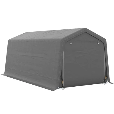Outsunny 10' X 20' Portable Garage, Heavy Duty Carport, Storage Tent Shelter W/ Anti-UV Sidewalls And Double Zipper Doors 5 Outsunny 10' X 20' Portable Garage, Heavy Duty Carport, Storage Tent Shelter W/ Anti-UV Sidewalls And Double Zipper Doors - Image 3