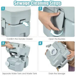 Costway 5.3 Gallon 20L Outdoor Portable Toilet W/ Level Indicator For RV Travel Camping -OUTSUNNY Shop GUEST 9ed65931 bd8b 42de 97f8 1e336a259e98