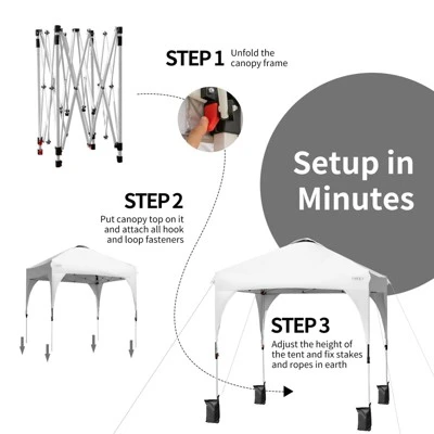 Tangkula Pop-up Canopy Tent 6.6’ X 6.6’ Height Adjustable Commercial Instant Canopy W/ Portable Roller Bag Blue/ White/ Grey 10 Tangkula Pop-up Canopy Tent 6.6’ X 6.6’ Height Adjustable Commercial Instant Canopy W/ Portable Roller Bag Blue/ White/ Grey - Image 8