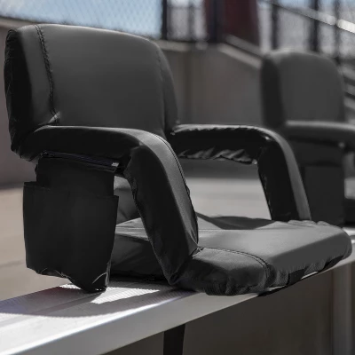 Flash Furniture Set Of 2 Portable Lightweight Reclining Stadium Chairs With Armrests, Padded Back & Seat - Storage Pockets & Backpack Straps 3 Flash Furniture Set Of 2 Portable Lightweight Reclining Stadium Chairs With Armrests, Padded Back & Seat - Storage Pockets & Backpack Straps