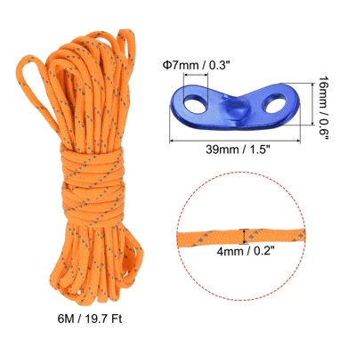Unique Bargains Tent Ropes Nylon Reflective Guyline Cord With Aluminum Cord Adjusters For Camping Hiking 3 Unique Bargains Tent Ropes Nylon Reflective Guyline Cord With Aluminum Cord Adjusters For Camping Hiking