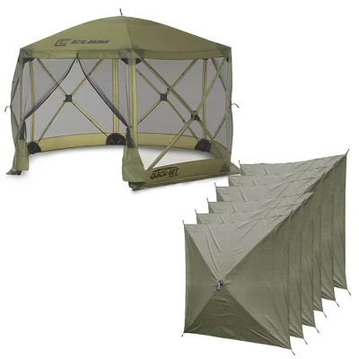 CLAM Quick-Set Escape 12 X 12 Foot Portable Pop-Up Camping Outdoor Gazebo Screen Tent Canopy Shelter And Carry Bag With Wind And Sun Panels Sets, Green 9 CLAM Quick-Set Escape 12 X 12 Foot Portable Pop-Up Camping Outdoor Gazebo Screen Tent Canopy Shelter And Carry Bag With Wind And Sun Panels Sets, Green - Image 7