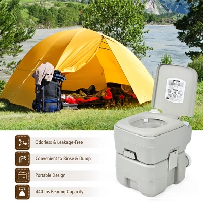 Costway 5.3 Gallon 20L Portable Travel Toilet Camping RV Indoor Outdoor Potty Commode 10 Costway 5.3 Gallon 20L Portable Travel Toilet Camping RV Indoor Outdoor Potty Commode - Image 8