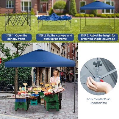Costway Patio 10x10ft Outdoor Instant Pop-up Canopy Folding Tent Sun Shelter UV50+ Gray/Blue/White 8 Costway Patio 10x10ft Outdoor Instant Pop-up Canopy Folding Tent Sun Shelter UV50+ Gray/Blue/White - Image 6