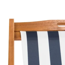 Loren Foldable Sling Chair - Natural/Navy/White - Safavieh -OUTSUNNY Shop GUEST a4cc025b 0fbc 4526 9e36 f75d93692b42