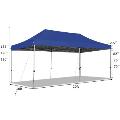 Costway 10'x20' Pop Up Canopy Tent Folding Heavy Duty Sun Shelter Adjustable W/Bag 3 Costway 10'x20' Pop Up Canopy Tent Folding Heavy Duty Sun Shelter Adjustable W/Bag
