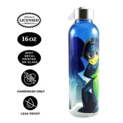 Just Funky Mega Man 20oz Glass Water Bottle -OUTSUNNY Shop GUEST a56a2718 cdf4 412d ab0d ac64ffb72ab2
