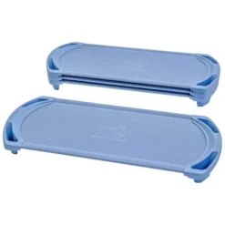 Angeles SpaceLine Kids Toddler Size Portable Nestable Stackable Nap Cots For Home, Daycare, And Preschool, Wedgewood Blue (4 Pack)
