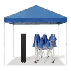 Z-Shade 10 X 10 Foot Everest Instant Canopy Outdoor Camping Patio Shelter With Reliable Stakes, Steel Frame, And Roller Bag, Blue -OUTSUNNY Shop GUEST a7126ba3 fe8c 4592 a36a f93fe7c5ed2b