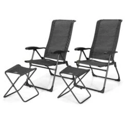 Tangkula 4 PCS Outdoor Wicker Chaise Lounge Patio Lounge Chair Ottoman Set Camp Chairs W/7-Gear Adjustable Backrest -OUTSUNNY Shop GUEST a76801ba 3553 4f4f 87c3 e806bf405f61
