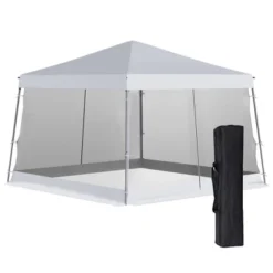 Outsunny 12' X 12' Pop Up Canopy, Foldable Canopy Tent With Carrying Bag, Mesh Sidewalls And 3-Level Adjustable Height For Outdoor, Garden, Patio, Party -OUTSUNNY Shop GUEST a864110f 9cdf 4d86 a450 2acd06af70fa