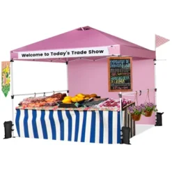 Costway 10'x10'Commercial Pop-up Canopy Tent Sidewall Folding Market Patio White/Pink 22 Costway 10'x10'Commercial Pop-up Canopy Tent Sidewall Folding Market Patio White/Pink -OUTSUNNY Shop GUEST a9ea8b7c ed47 424b b485 aad2fa6cf5e5