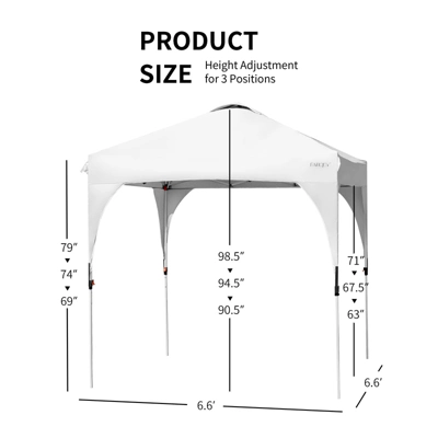 Tangkula Pop-up Canopy Tent 6.6’ X 6.6’ Height Adjustable Commercial Instant Canopy W/ Portable Roller Bag Blue/ White/ Grey 3 Tangkula Pop-up Canopy Tent 6.6’ X 6.6’ Height Adjustable Commercial Instant Canopy W/ Portable Roller Bag Blue/ White/ Grey